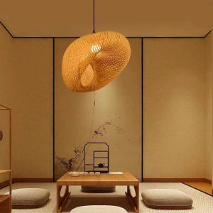 Suspension en bambou – Plafonnier style lampe de table