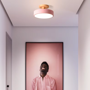 Plafonnier plat coloré en bois