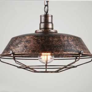 Lampe suspendue en fer forgé – design artisanal style industriel