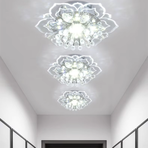 Plafonnier LED pétales de cristal
