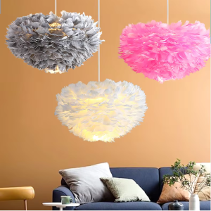 Plafonnier arrondi en plume