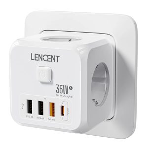 Multiprise avec interrupteur et adaptateur multiport