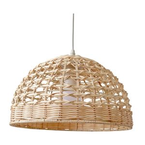 Plafonnier bohème naturel en rotin